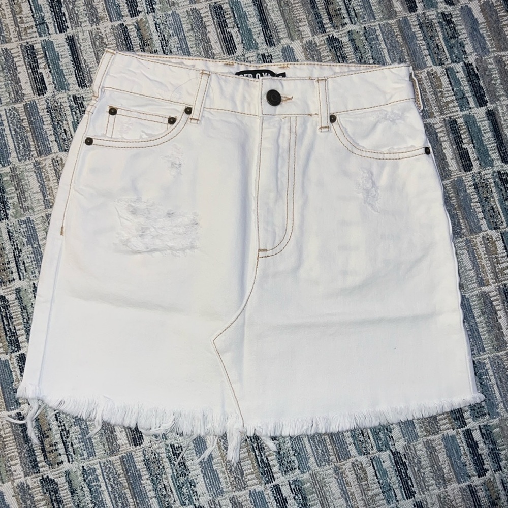 SER.O.YA White Denim Mini Skirt sz 25 waist